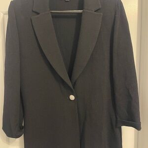 St. John Black Blazer with jeweled Button